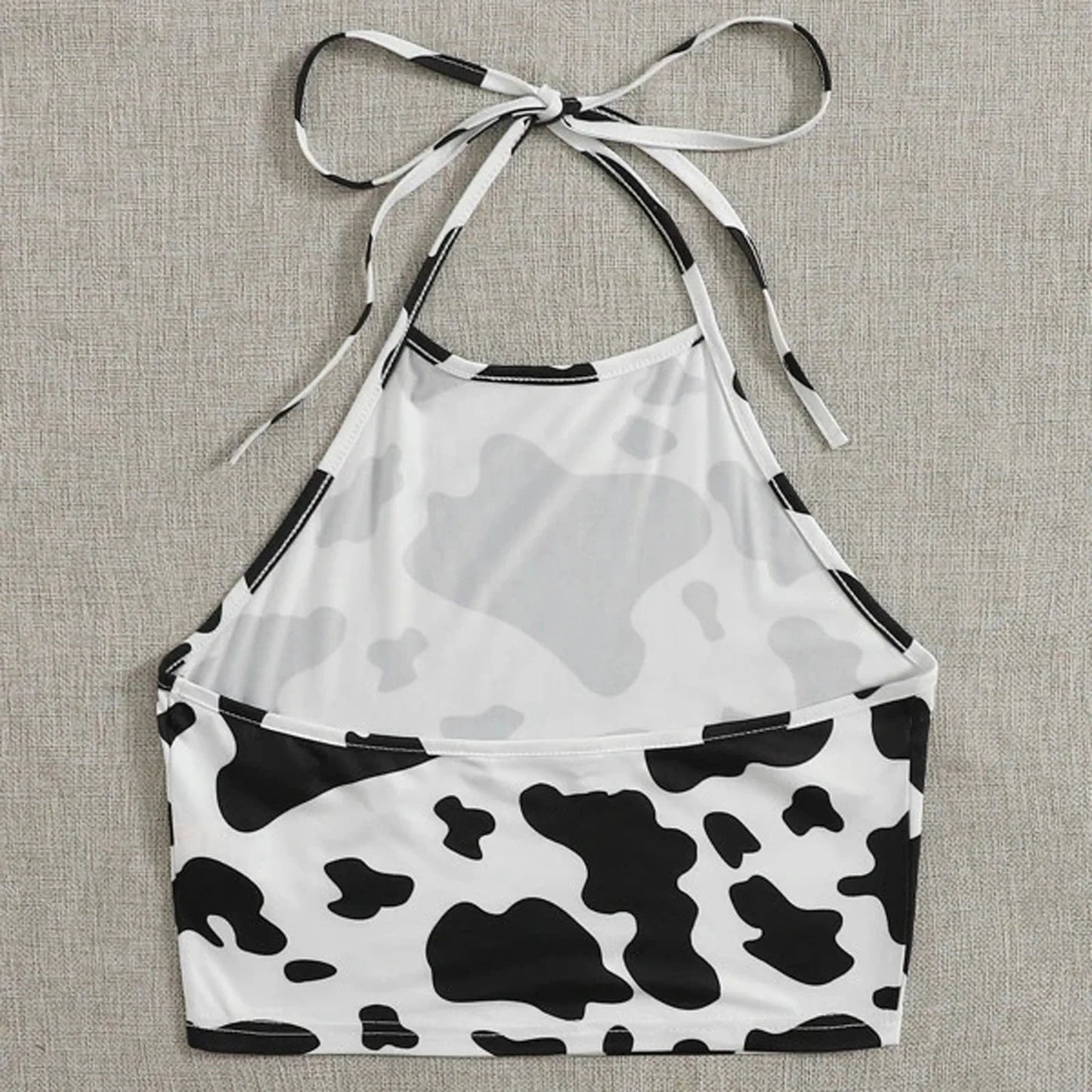 Chic Cow Print Halter Top