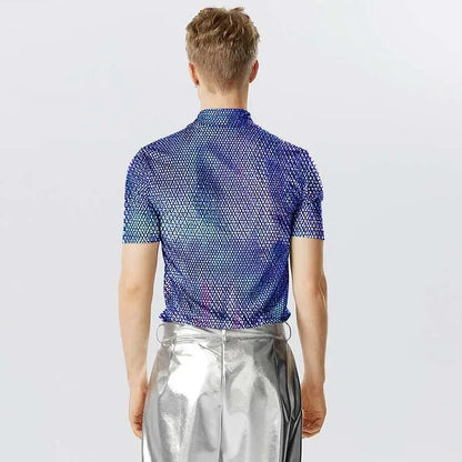 Galactic Blue Sequined Tee