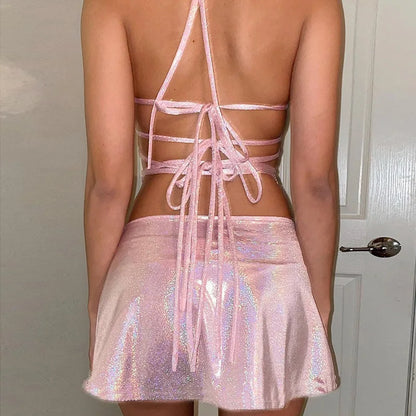 Shimmering Pink Two-Piece Set