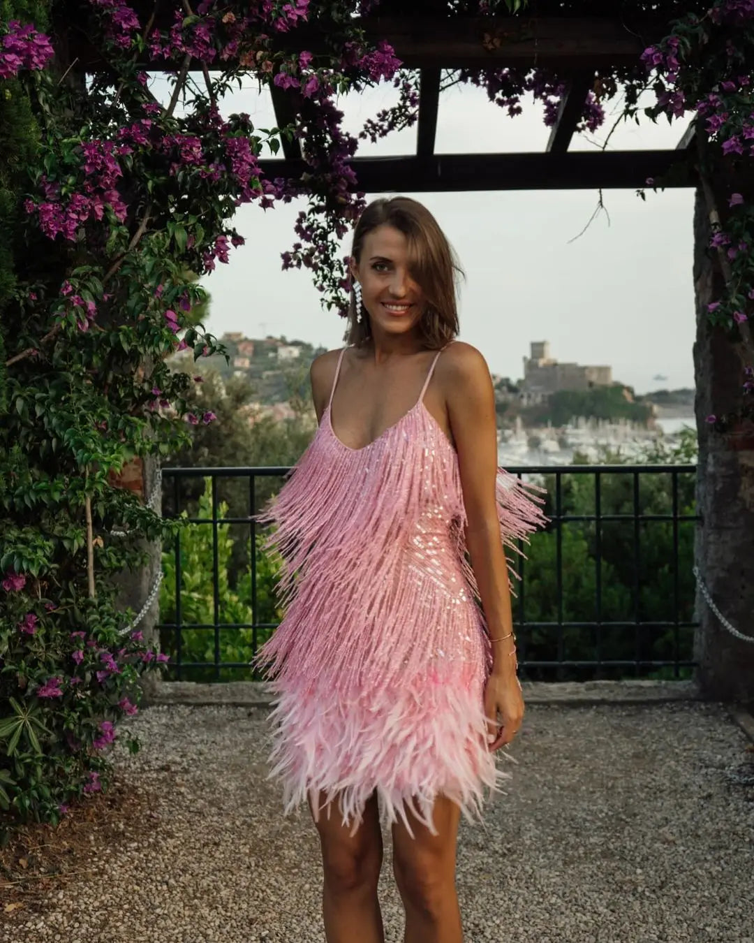 Feathered Sequin Fantasy Dress