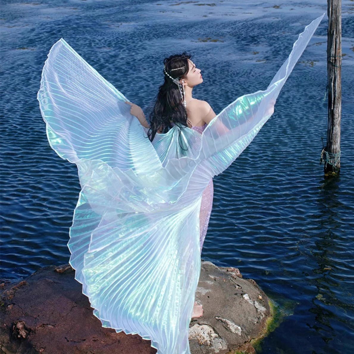 Aqua Gleam Iridescent Wings - MyLittleRave.com