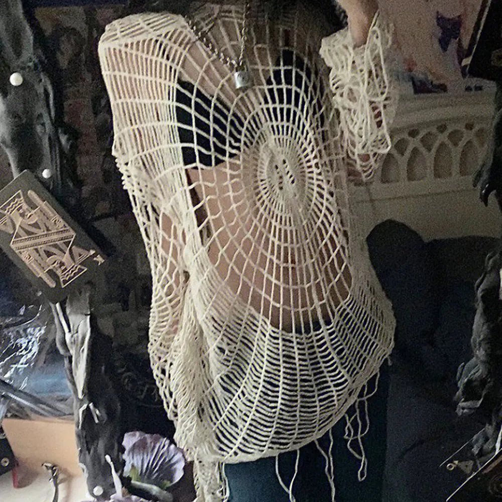 Bohemian Beatnik Mesh Sweater - MyLittleRave.com