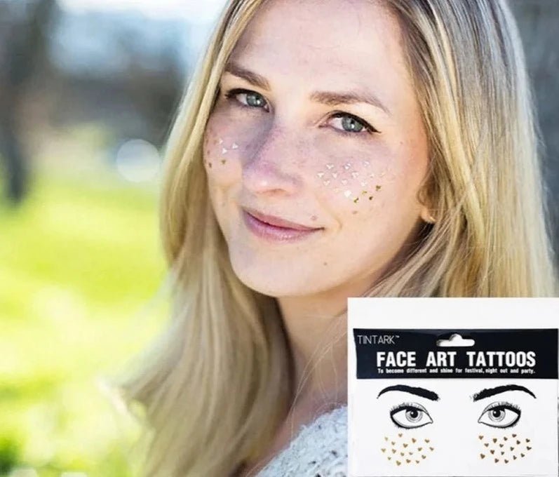 Celestial Charm Face Art Tattoos - MyLittleRave.com