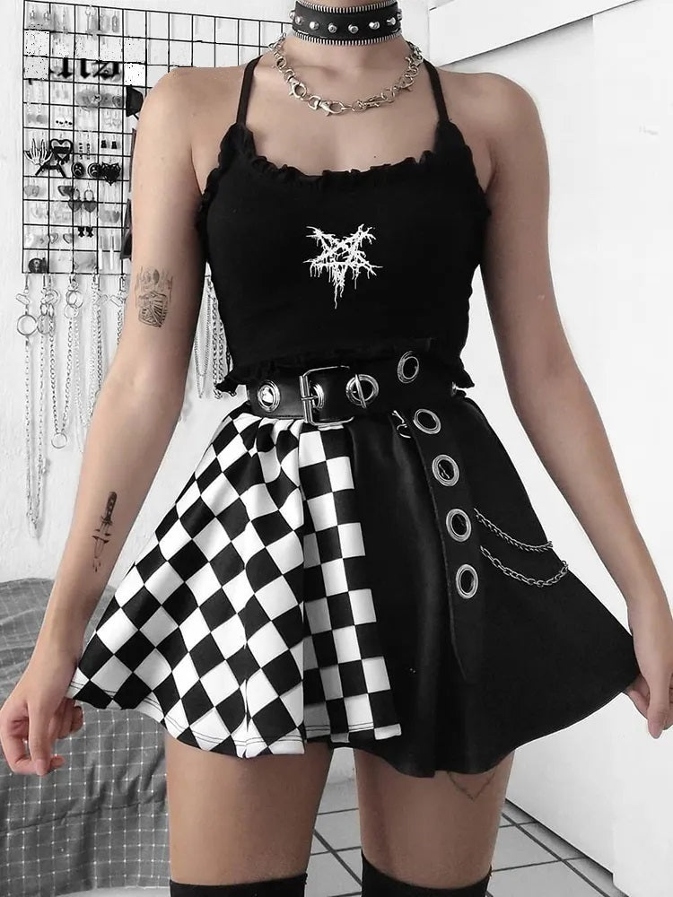 Checkered Edge Skater Skirt - MyLittleRave.com