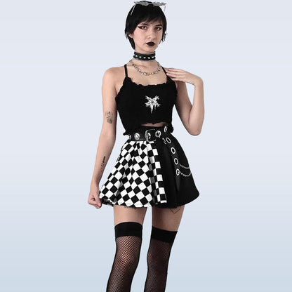 Checkered Edge Skater Skirt - MyLittleRave.com